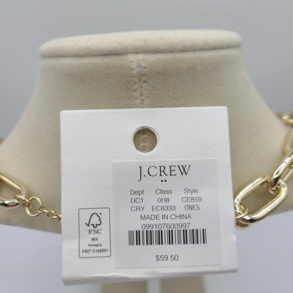 J Crew Factory Chunky Gold Tone Crystal  Necklace NWT!  NEW! - Picture 2 of 6